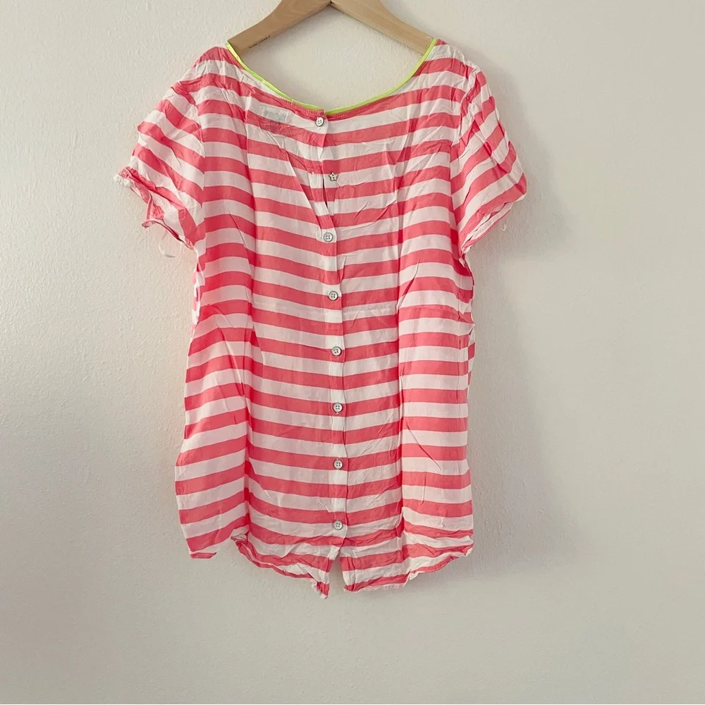 Tommy Hilfiger Tunic Tissue Top - Pink & White Striped - Picture 5 of 5